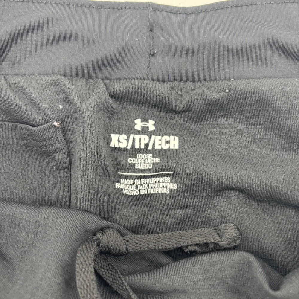 Under Armour Fly-By Shorts‎ Womens XS Black Excellent Graphic Logo Mesh Running